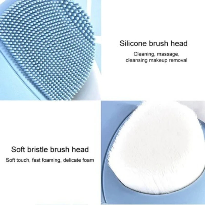Doppelseitige Silikon-Gesichtsreinigungsbürste, manuelle Massage, Gesichtsreinigungsbürste, weiche Borsten, Tiefenreinigung, Peeling-Werkzeug