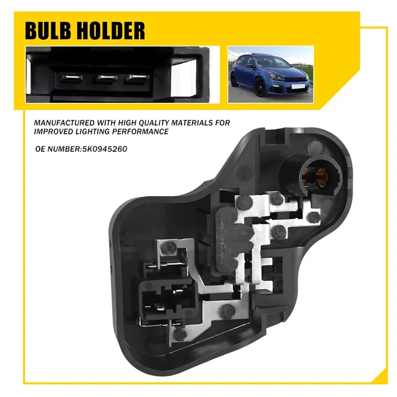 For VW Golf 6 MK6 2009-2013 5K0945260 Rear Right Side Inner Tail Light Bulb Holder Tail Light Bulb Holder