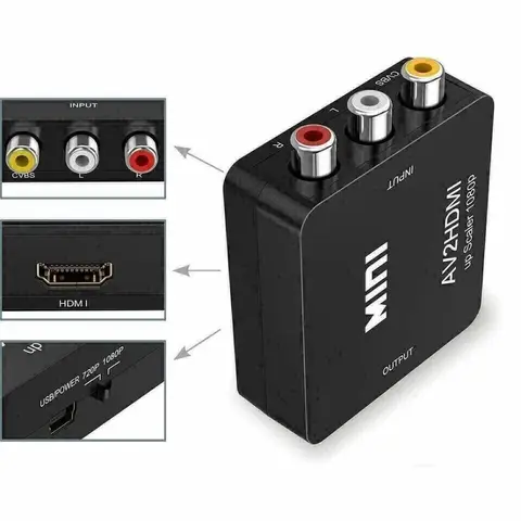 AV TO HDMI-compatible Adapter 1080P Video Composite Converter AV2HDMI-compatible RCA To HDTV CVSB L R Video Scaler Converter Box