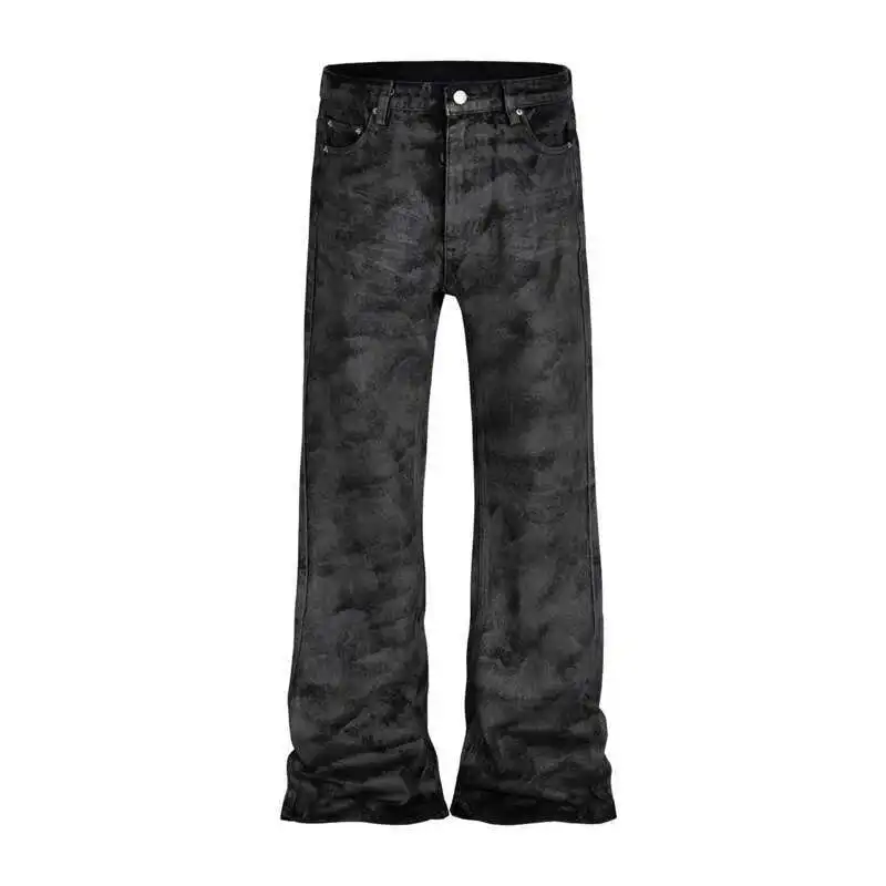 HKSH Marea da uomo Dark High Street Pantaloni in denim a gamba larga con gamba larga Pennello cerato Colla Micro Flare Jeans Moda Chic Nuovi pantaloni HK2467
