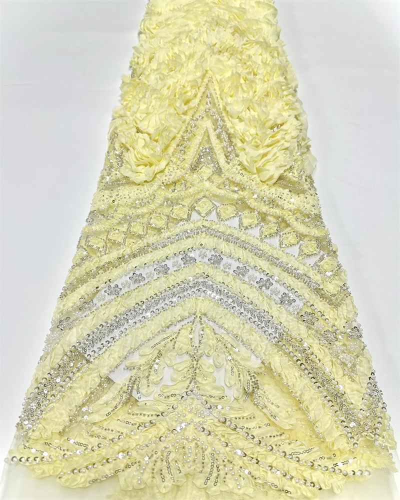 Tela de encaje nupcial africano 2025 lentejuelas bordado con cuentas novio nigeriano tul francés de alta calidad para fiesta de boda