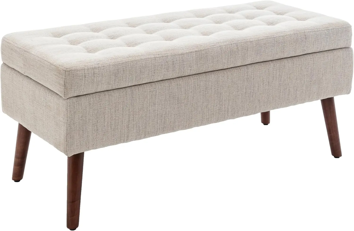 43.3"  Storage Bench, Tufted Foot Bench for End of Bed, Entryway Storage Ottoman Bench, Footstools Bedroom Seat with Solid Wood