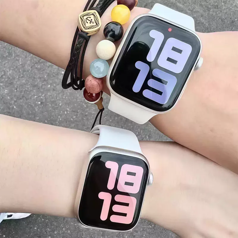 Strap For Apple Watch bands 46mm 42mm 45mm 44mm 40mm Silicone sport bracelet iwatch series 11 10 8 7 6 5 4 SE 9 Ultra 3/2 49mm