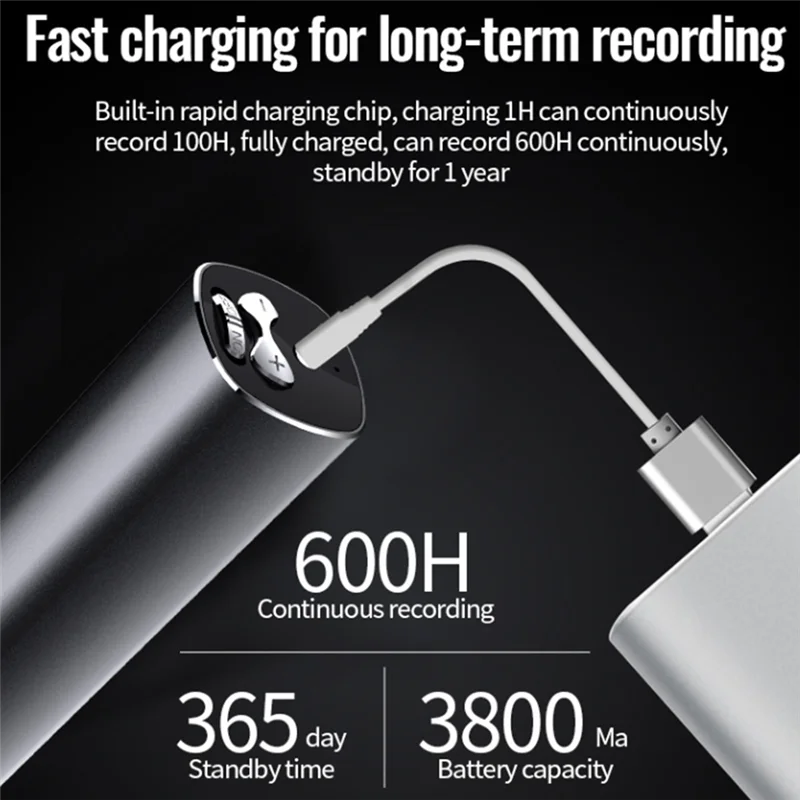 

-ABHW Q500 Диктофон HD с шумоподавлением, запись MP3 для интервью конференций