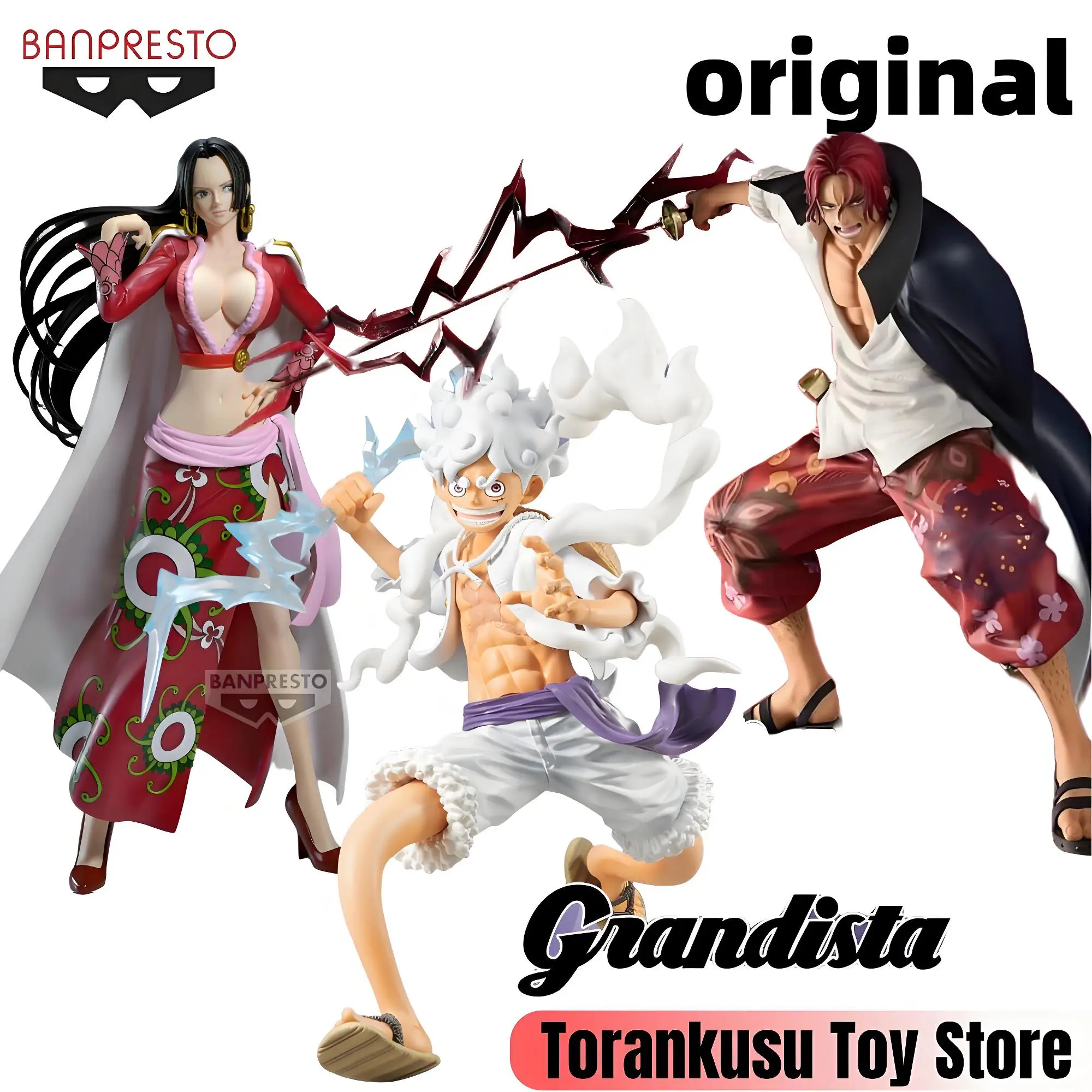 

Banpresto One Piece Anime Nika Luffy & Boa Hancock & Shanks Grandista Action Figures Model Figurine Original Figuarts Decoration