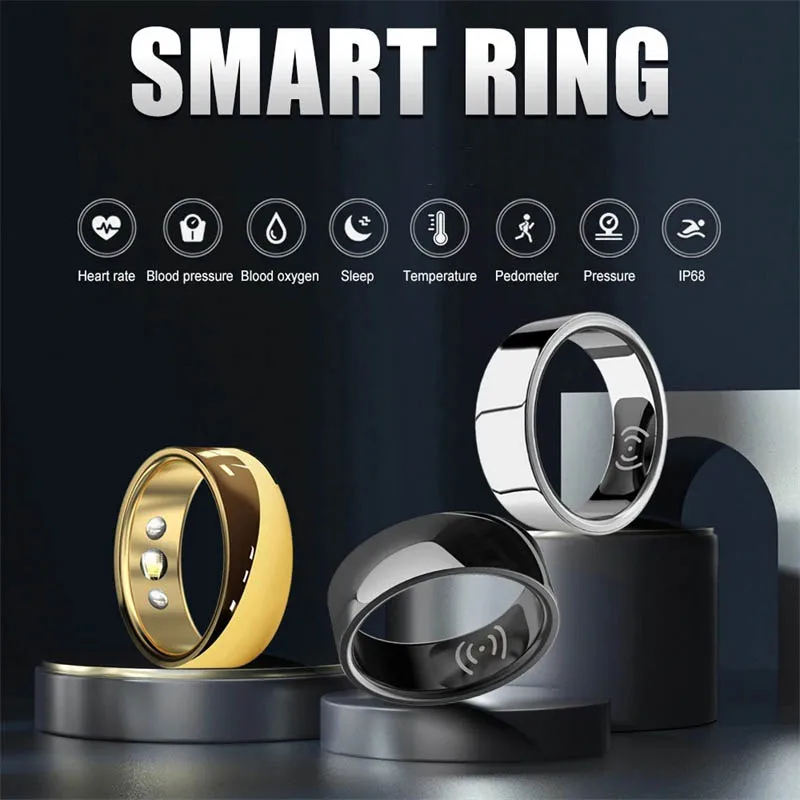 

2025 Smart Ring For Man Woman Heart Rate Health Fitness Ring For Xiaomi Huawei Iphone 16 Finger Temperature Sleep Tracker Ring