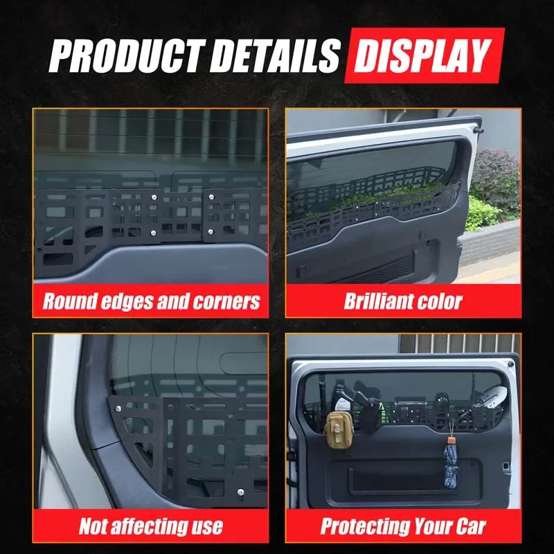 Aluminum Alloy Black For Chery ICAR 03 Jaecoo J6 2024+ Car tailgate window storage fence Car modified decoration accessories
