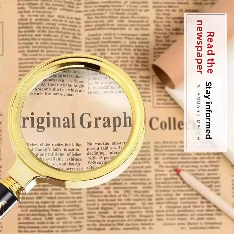 Hand‑Held HD Magnifying Glass, Optical Magnifier for Elderly Reading & Object Identification, Kid‑Friendly Eye‑Safe Magnifier