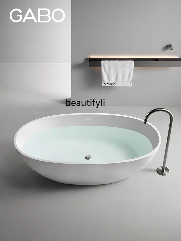 Polymer artificial stone bathtub Household independent bathtub Small apartment bath tub