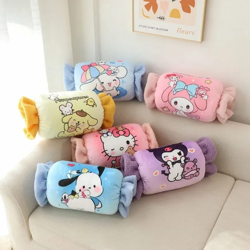 Sanrio hellokitty Kurome Cartoon Hand Warmer Pillow Winter Hand Warmer Plush Nap Pillow Creative Home Sofa Cushion Seat Back