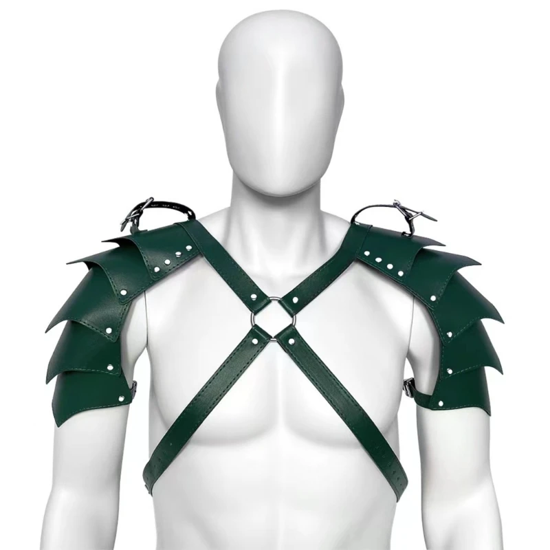 

Shoulder Armour Double Shoulder Guard Harness Medieval PU Leathers Halloween Cosplay Props Armors Costume Armour