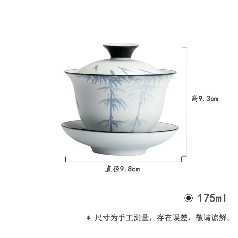 

Ручная роспись бамбуковый трехзубый набор кунг-фу, газированная пепельная глазурь, чайная чаша в античном стиле, бытовой керамический гавань