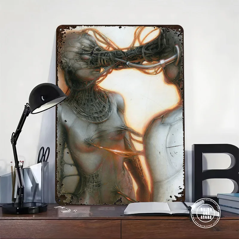 Synchronization II 3D Printed Texture Poster Personalized Wall Art Retro Metal Tin Signs for Interior Decoration Living Room