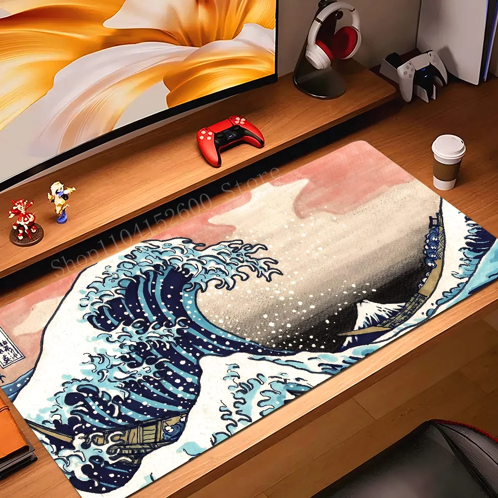 

G-Great Wave Off Kanagawa Mousepad Mouse Mat Desk Mat With Pad Gaming Accessories Prime Gaming XXL Keyboard Pad