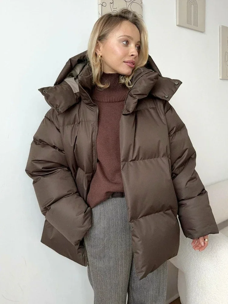 New in Winter Warm Cotton Puffer Jackets Women's Loose Parkas Coat Vintage Bread Jacket Outwear Office Ladies Quilted Jacket