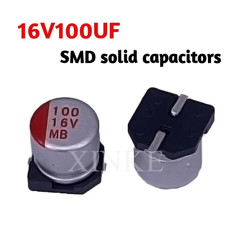 

10/Pcs New SMD Solid Capacitors 16V100UF Volume 6.3x5.5mm Patch Solid-state Capacitors High Temperature Resistance