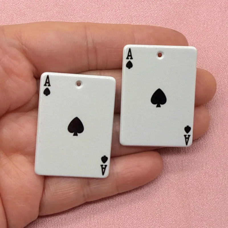 10pcs Acrylic Poker Pendant DIY Earrings, Earrings, Keychains, Pendant Material with Holes - view 5