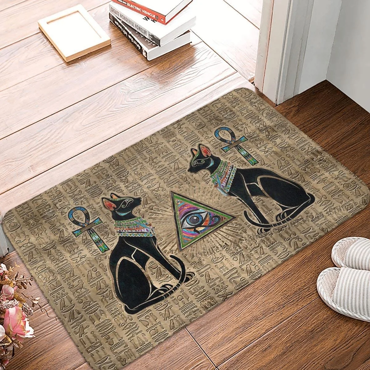 Egyptian Anubis Non-slip Doormat Bath Mat Egyptian Cats Eye Of Horus Balcony Carpet Entrance Door Rug Bedroom Decorative