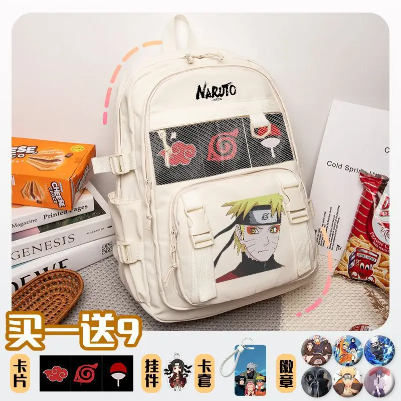 Naruto New Cartoon Student Schoolbag Large Capacity Casual and Lightweight Shoulder Pad Waterproof Stain Resistant Backpack