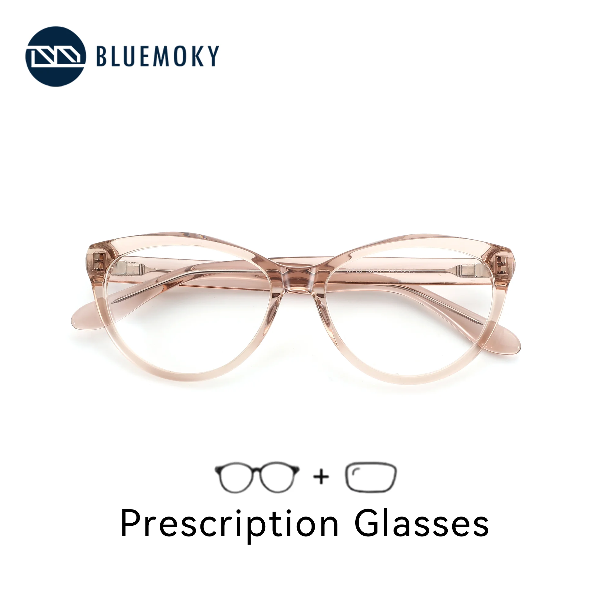 BLUEMOKY S Size Handmade Acetate Cat Eye Graduated Progressive Multifocal Glasses Fashion Myopia Lenses Woman