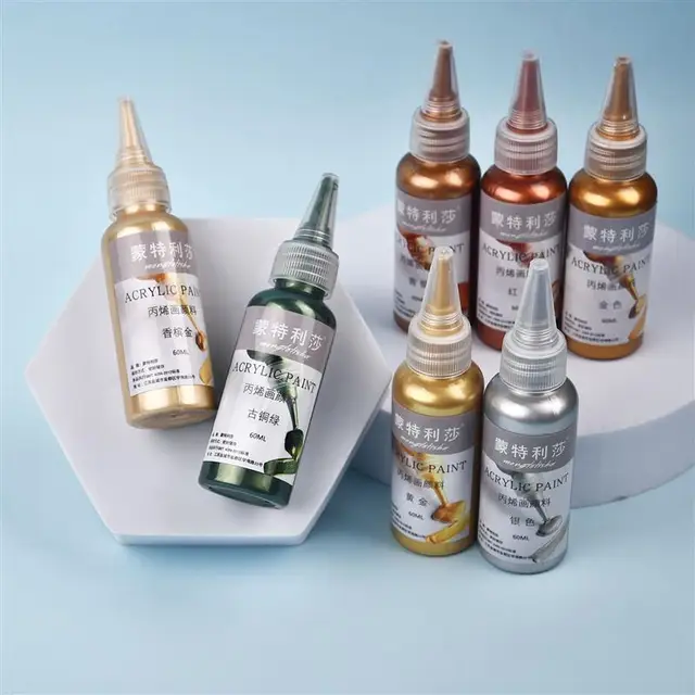 60ml Waterproof Acrylic Paint Metallic Pigment DIY Epoxy Resin Crafts Coloring Pigment DIY Home Painting Graffiti Decoration 2 60ml Waterproof Acrylic Paint Metallic Pigment DIY Epoxy Resin Crafts Coloring Pigment DIY Home Painting Graffiti Decoration 2