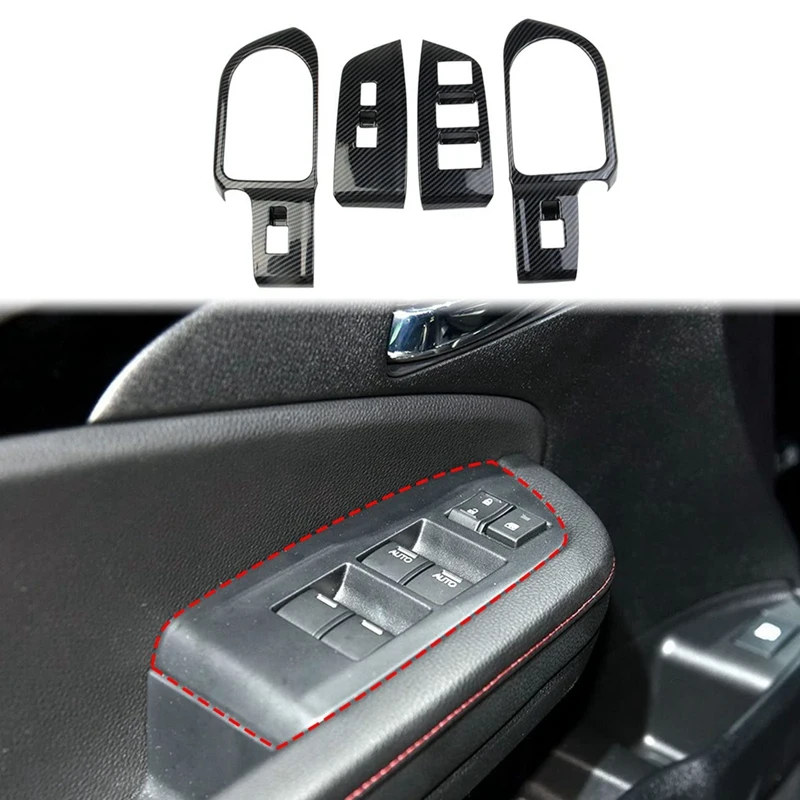 

For Honda Ridgeline 2021-2023 Window Lift Switch Panel Rear Cup Holder Cover Trim Parts Component Carbon Fiber