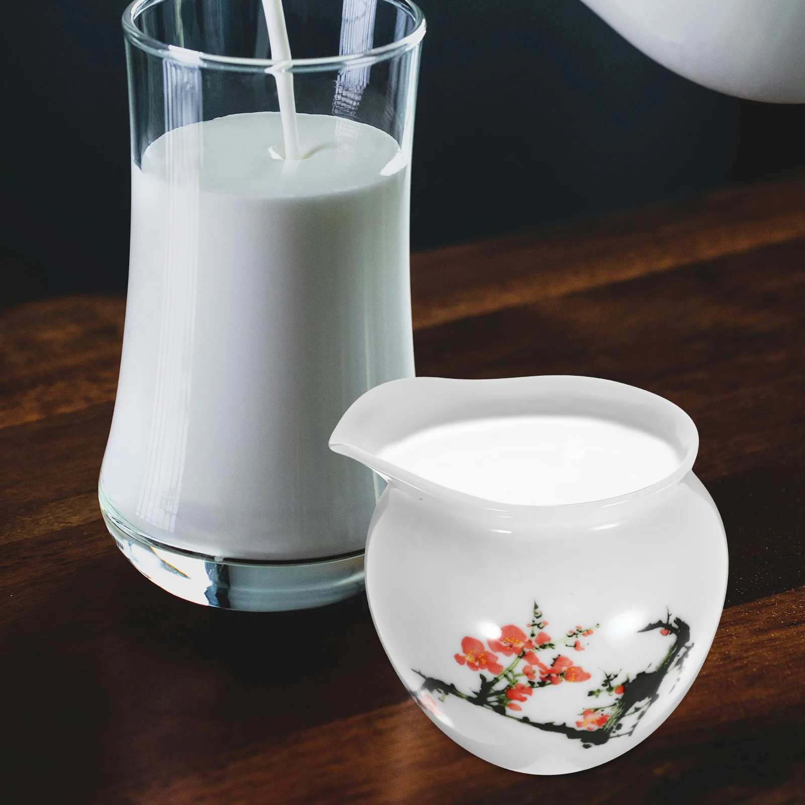 

Ceramic Milk Pitcher Sauce Jug Spout Small Ceramic Creamer Pitcher Maple Syrup Dispenser Gravy Boat Salad Dressing Container