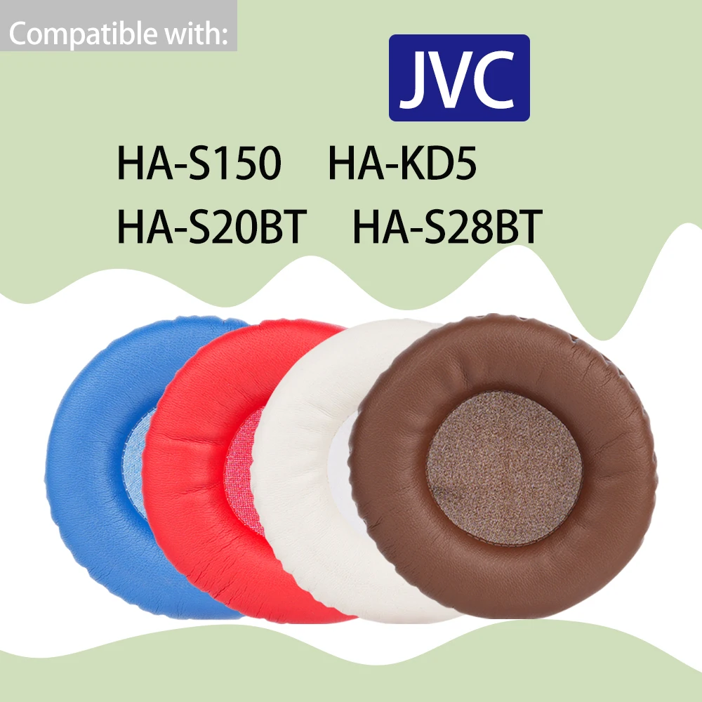 وسادات الأذن لسماعات JVC HA-S150 S20BT S28BT HA KD5 وسائد الأذن وسادات الرأس غطاء بديل ناعم شبكي مستدير من الجلد #1