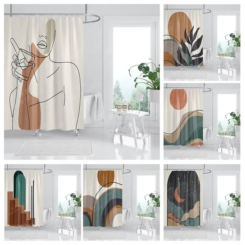 Waterproof fabric shower curtain Bathroom curtain accessories 180x200 Bath curtain for shower 240*200 nordic boho decor 240x200