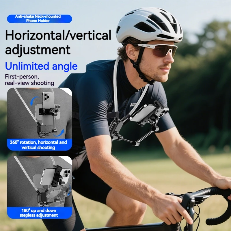 Универсальный держатель для камеры телефона с креплением на шею, магнит и зажим, совместимый с iPhone Samsung, вращение на 360°, громкая связь для видео в прямом эфире