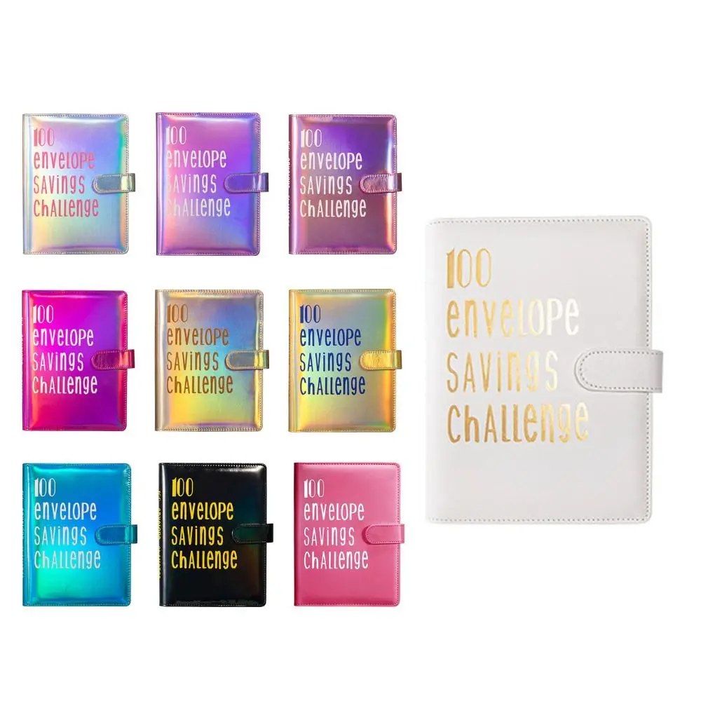 A5 Size Challenge Budget Binder 100 Day Envelope 100Envelopes Challenge Notebook Dazzling Colors Loose-Leaf Binder