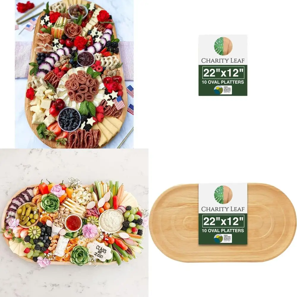 

Экологичные подносы из пальмовых листьев 22x12, идеально подходят для экологичных свадеб, сервировки закусками и мероприятий