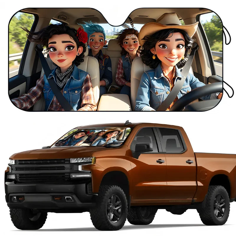 1 Pcs Playful Design Sun Shade For Car Windshield Suitable For Rvs And Suvs Easy Installation