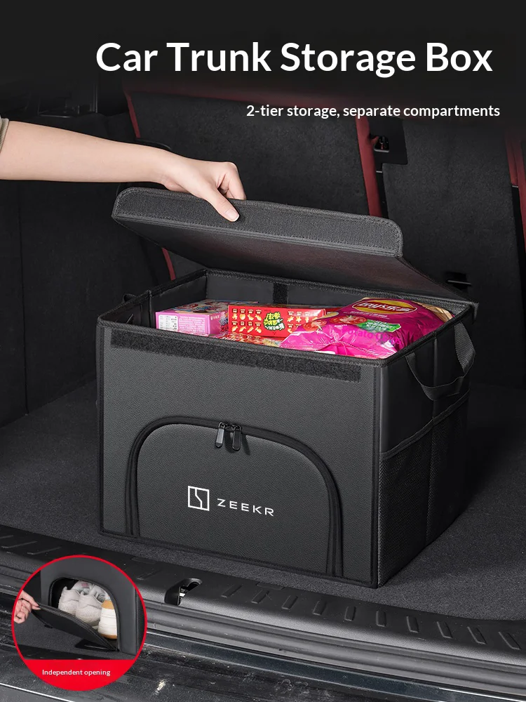 Car trunk storage box large capacity Foldable storage bag shoe storage organizing box For ZEEKR 001 007 009 001FR 007GT X MIX 7X