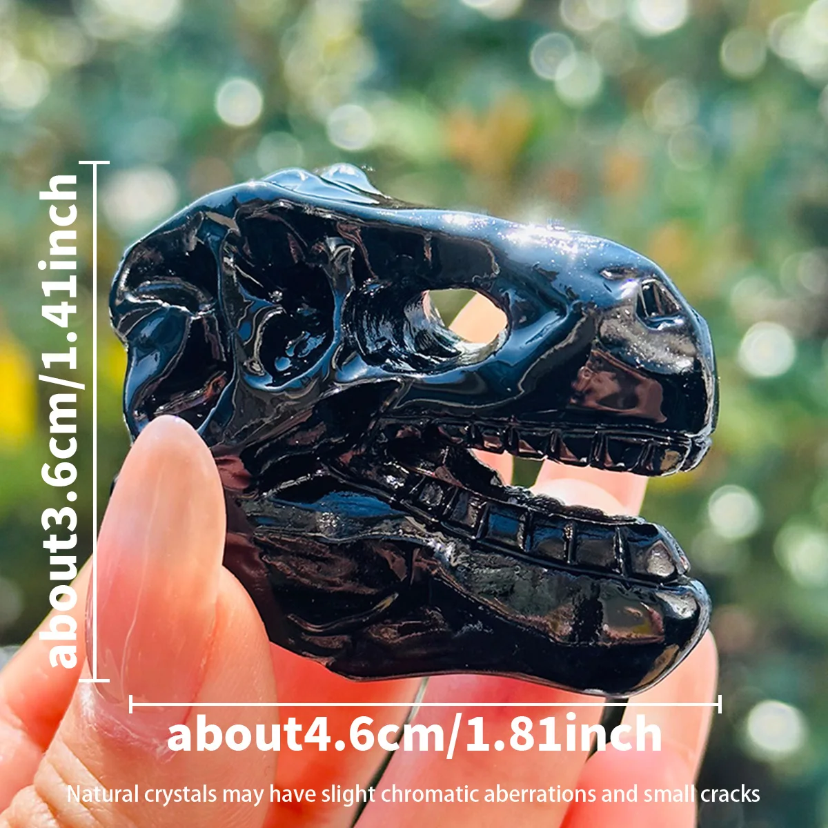 1PC Hand Carved Natural Crystal Dinosaur Skull Ideal Gift Christmas Adds Unique Charm Home Decor Lovers Festive Gifting