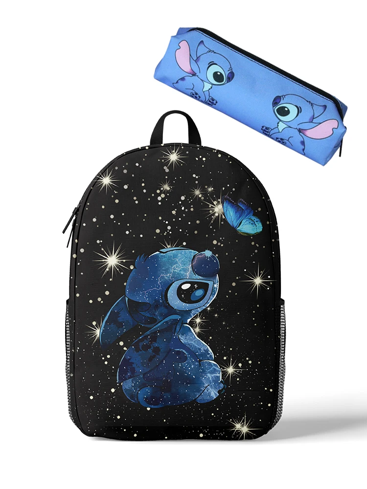 MINISO Disney Lilo Stitch plecak Cute Cartoon piórnik torby szkolne na co dzień dla chłopców dziewcząt torba do przechowywania artykułów