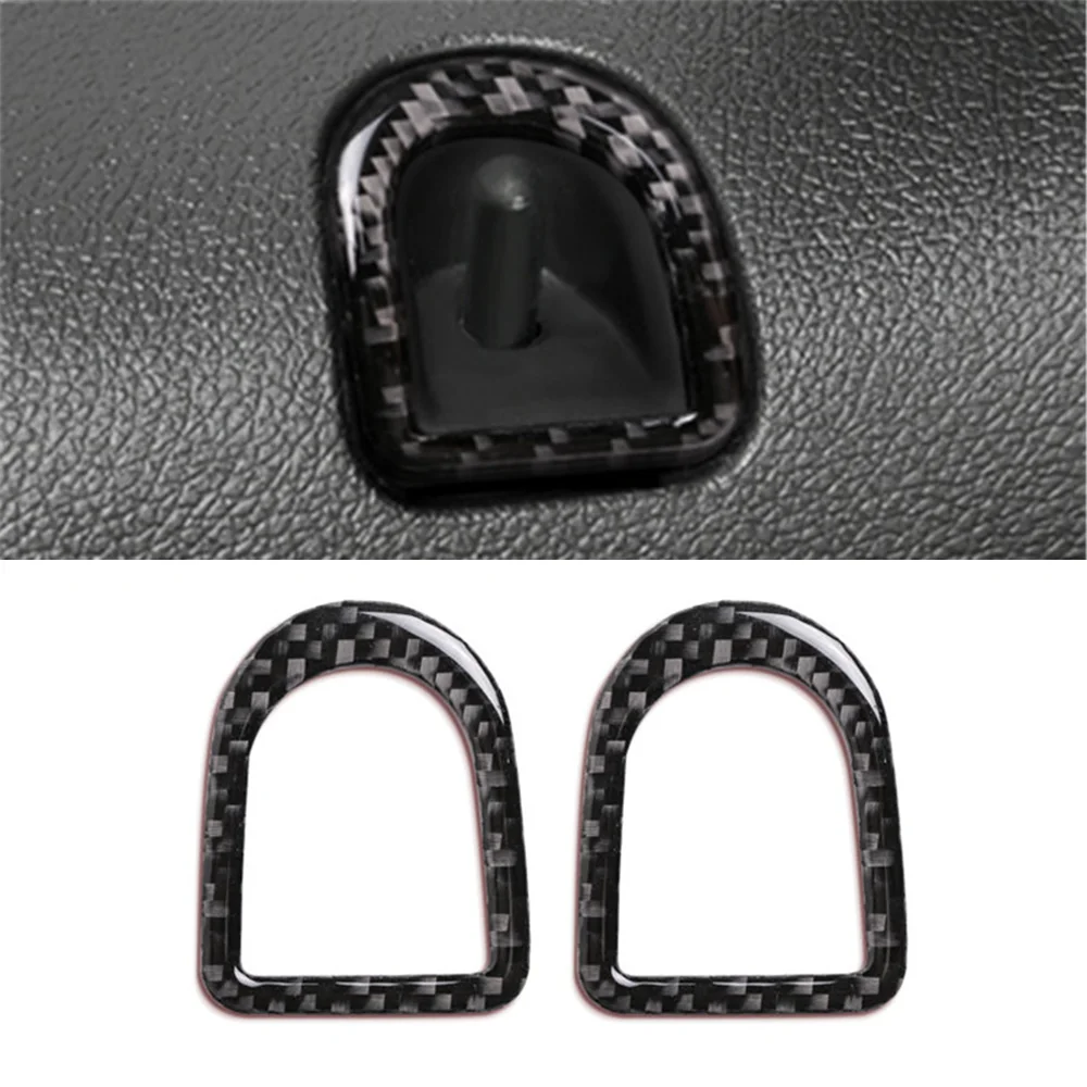 

2pcs Carbon Fiber Car Door Lock Pin Button Knob Cover Trim Decoration Sticker For Ford Mustang 2009-2013 Accessories