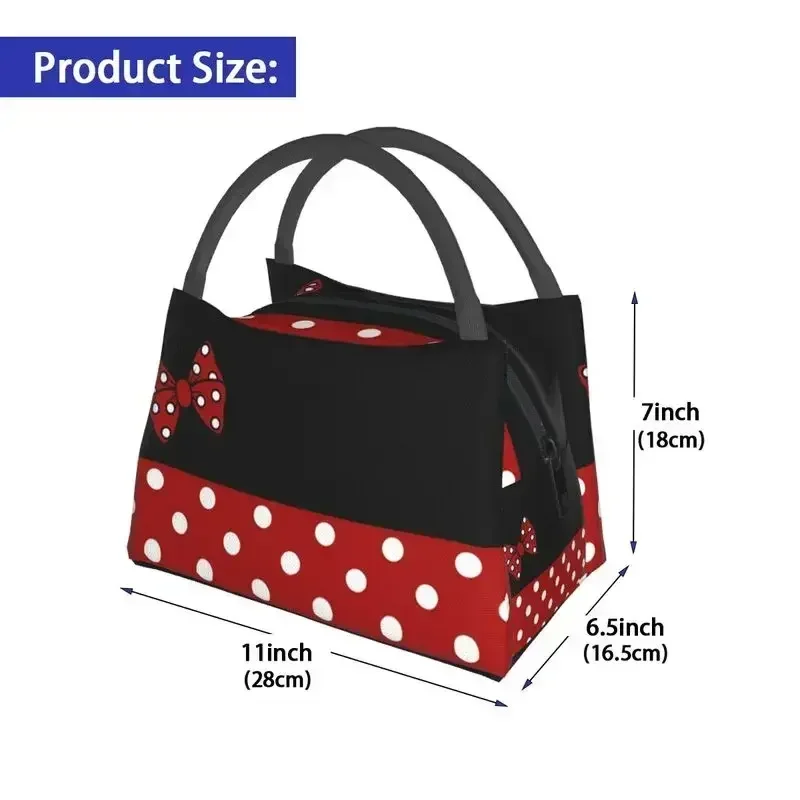 Diy Cute Print Washable Mask Cartoon Mouse Character Portable Lunch Box Women Leakproof Thermal Cooler Food Insulated Lunch Bag