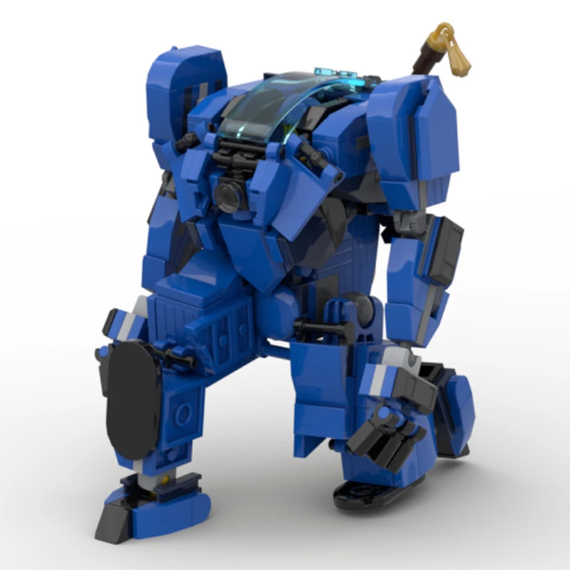 288PCS MOC Mecha Geares Blue Mechanical Armor Building Display Model DIY Model Building Blocks Birthday Toys Gift