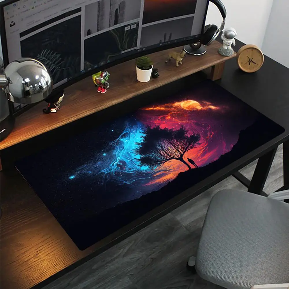 

Starry sky and tree shadows Mouse Pad Oversized lock edge mouse pad for gaming computer keyboard and desk