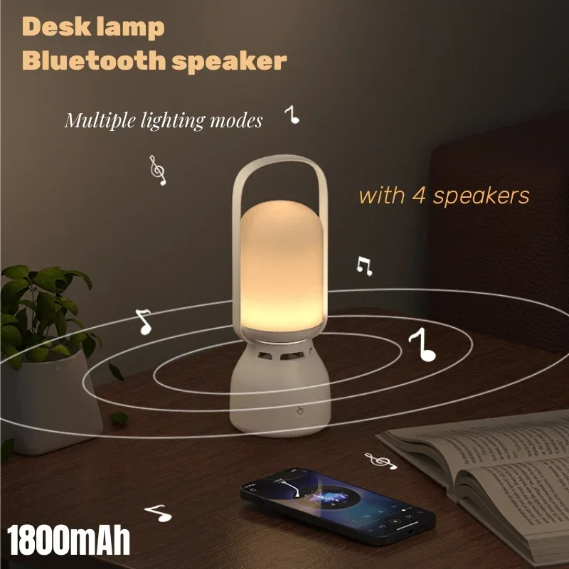 Portable Bluetooth Speaker Wireless Outdoor Camping Light TWS Connection Bluetooth Soundbar Colorful Atmosphere Light Music Play