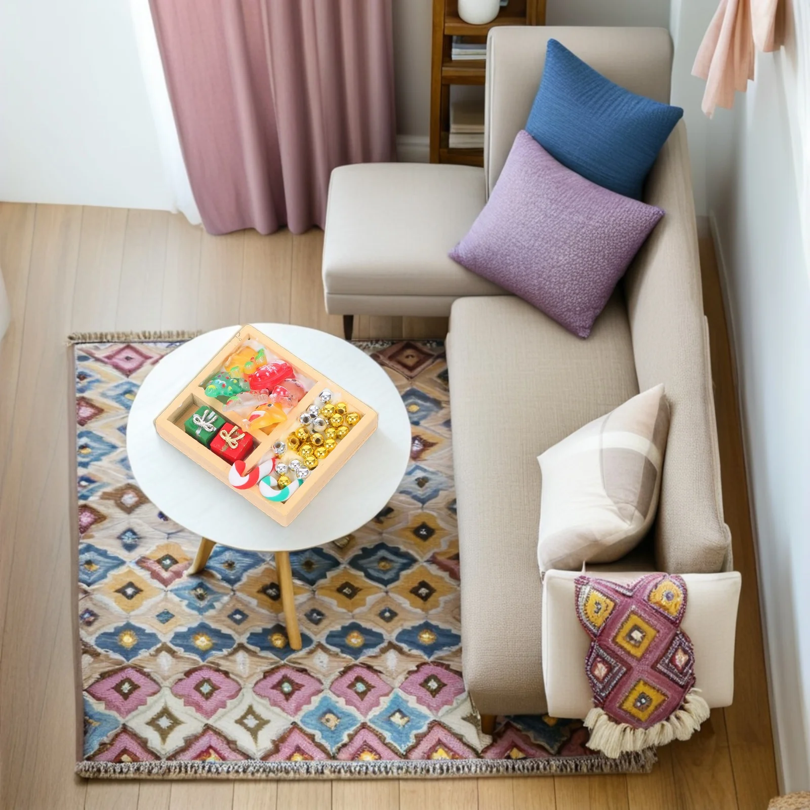 2 Stück Urlaub Festival Dekoration Zubehör Miniatur Bunte Süßigkeiten Ornamente für Puppenhaus Süße Weihnachtsszene Dekoration