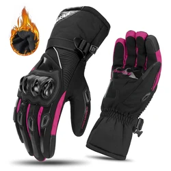 Guantes de Moto impermeables y cálidos para hombre y mujer, protección de fibra de carbono, a prueba de viento, para Motocross, Invierno