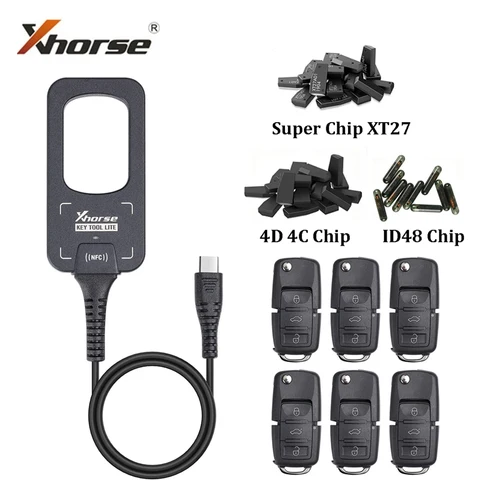 Xhorse VVDI BEE Key Tool Lite detección de frecuencia transpondedor clon XKB501EN cable clave Android Super Chip 4D4C programador de llaves