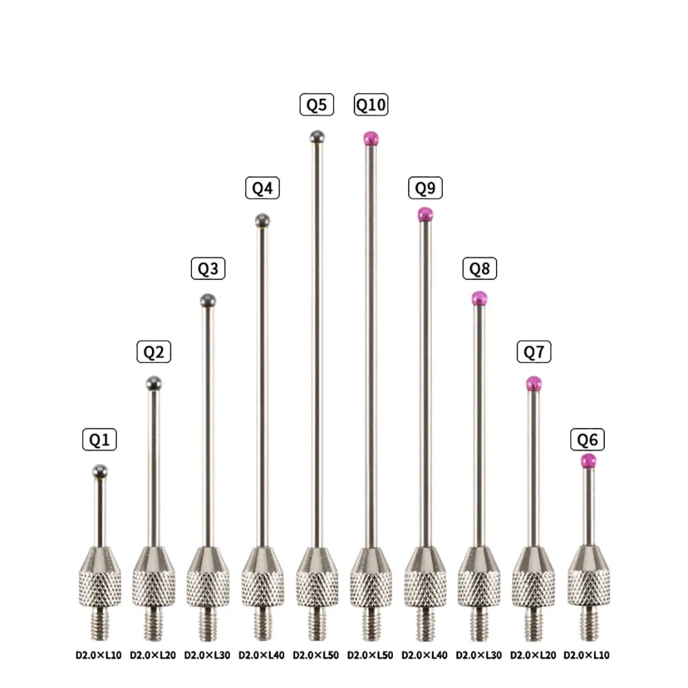 CNC 3D edge finder sub-rod probe measuring head ruby tungsten steel needle dial indicator dial gauge extended measuring head