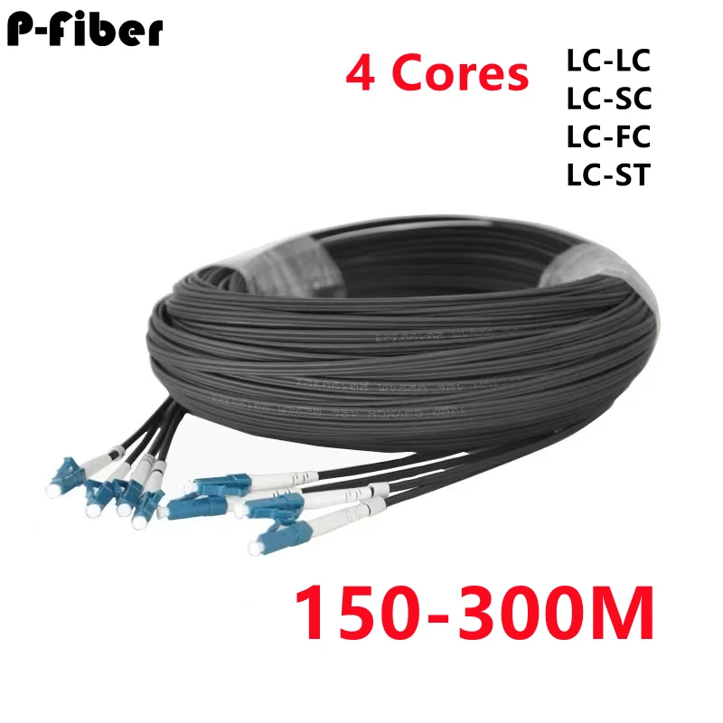 

fiber drop patchcord 150-300m LC-LC 4 core flat butterfly optical cable LC-LC/SC/FC/ST singlemode FTTH jumper 4C four outdoor