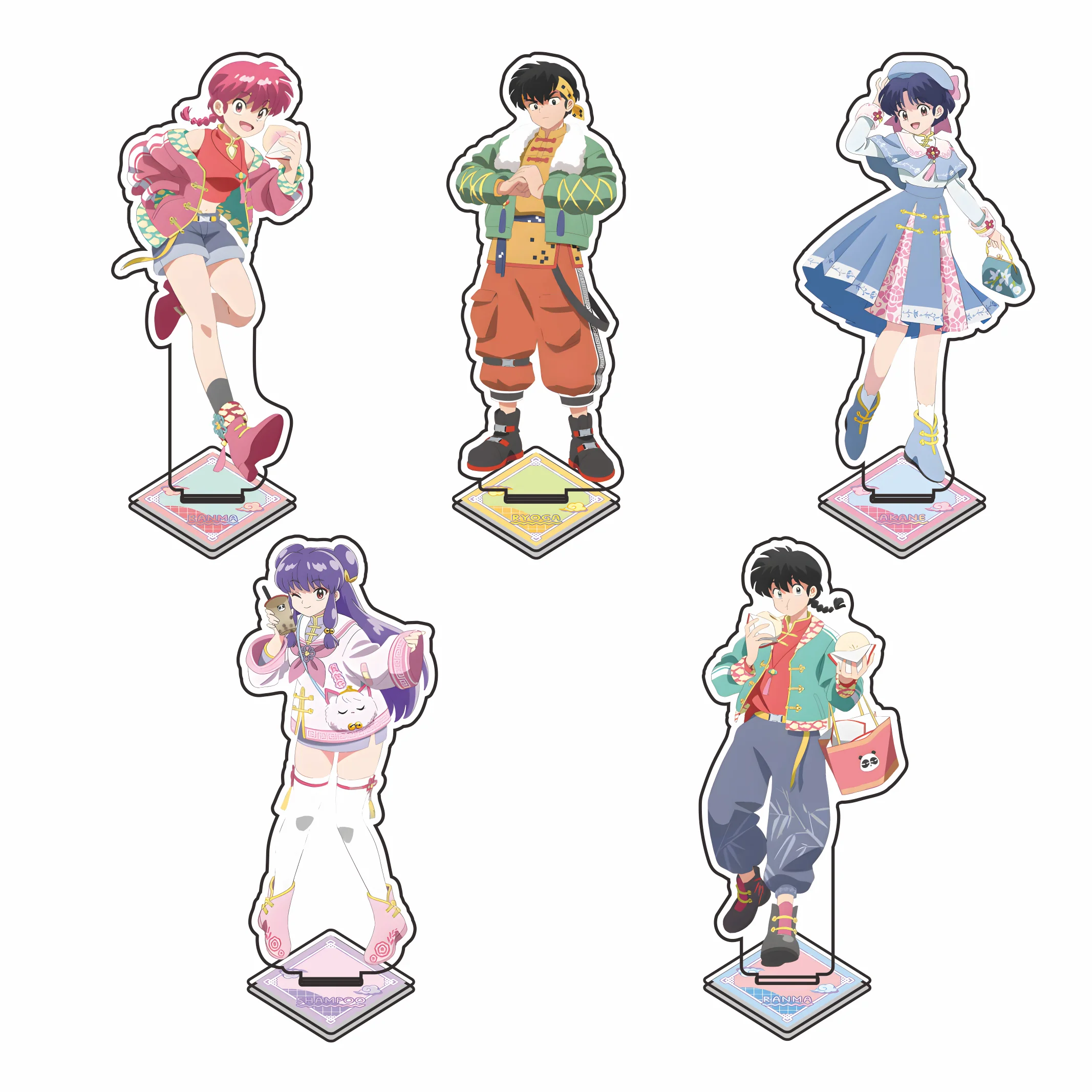 Figuras de Anime japonés Ranma 2/1 Nibun no Ichi, 15cm, Ranma Tendou Akane, Cosplay, soporte acrílico, modelo, placa, escritorio, letrero de pie, regalos