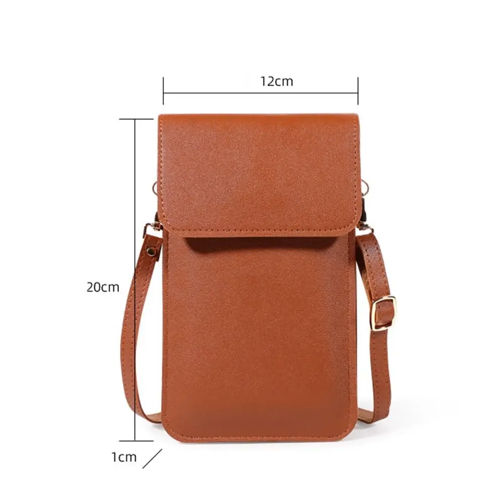 Sac à Main en Cuir PU pour Téléphone Portable, Sacoche à Écran Tactile, Porte-Cartes, Poche pour Téléphone Portable, pour Femme