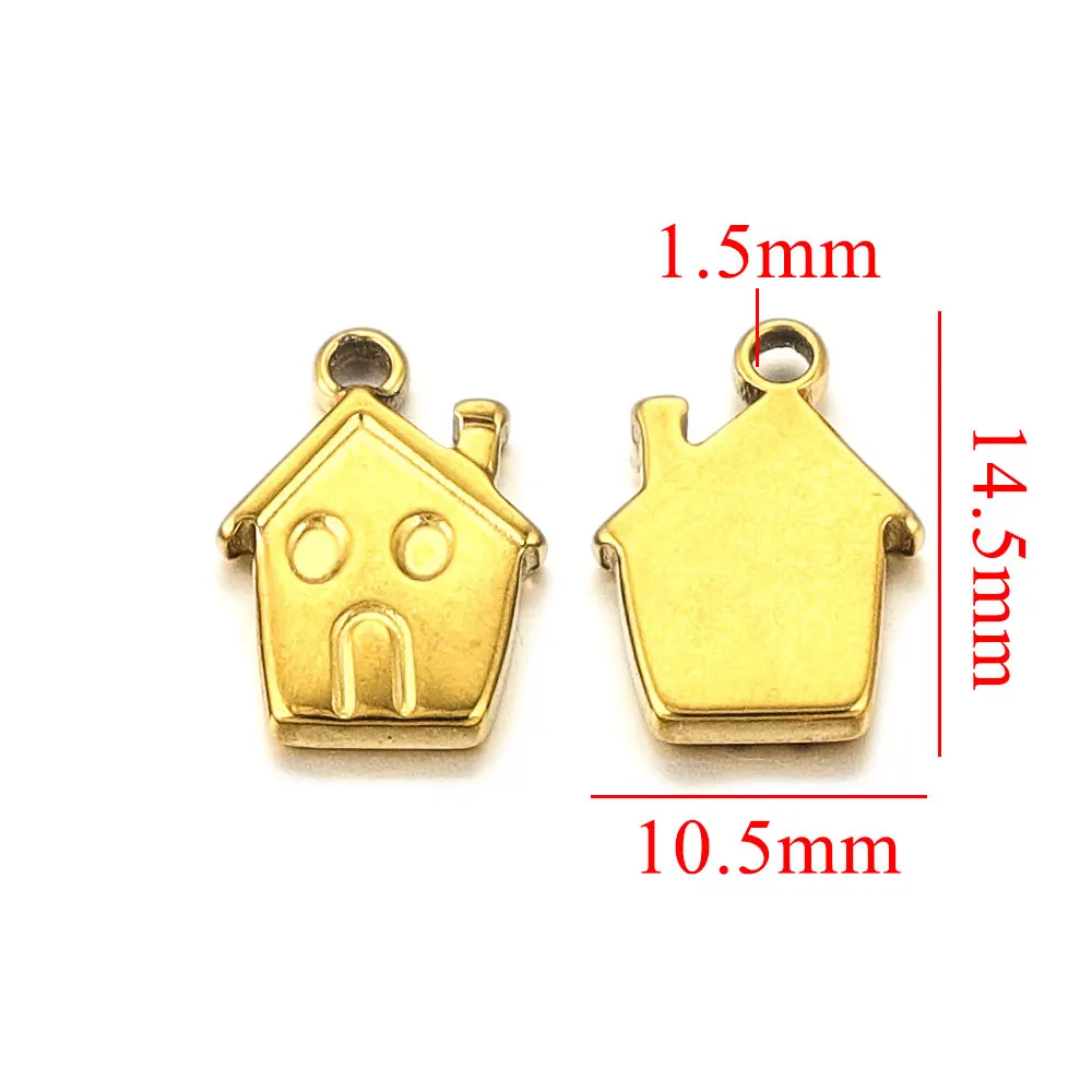 10Pcs Stainless Steel Gold-plated Small Charm Sun Flower Pendants