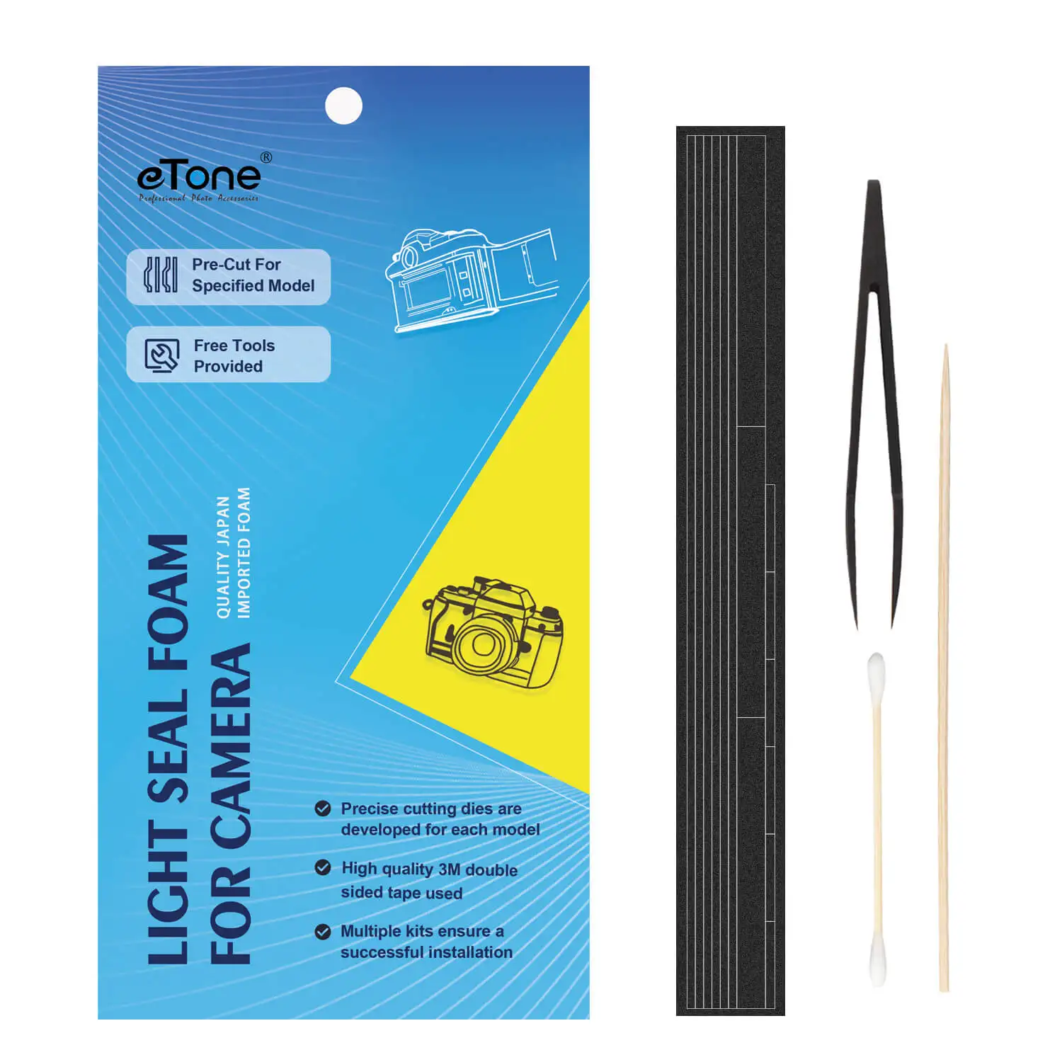 eTone Self Adhesive Light Proof Seal Foam Sponge Custom Repair Kits for YASHICA Electro 35 Series